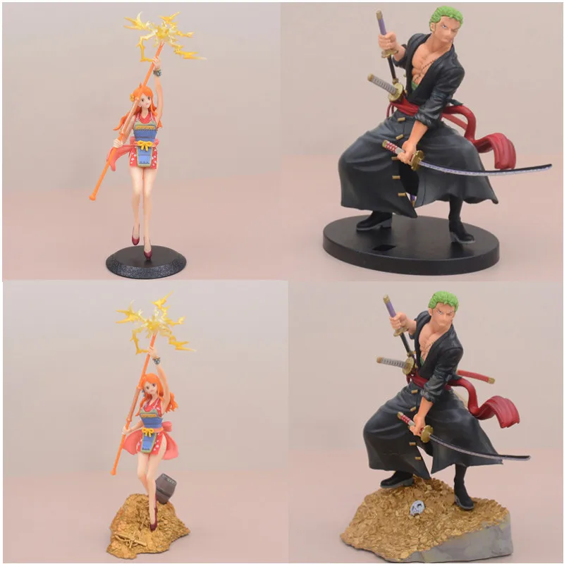 

Anime One Piece Luffy Chopper Figure Zoro Nami Warrior Battle Suit Gold Treasure PVC Collectible Model Toys Kids Gift