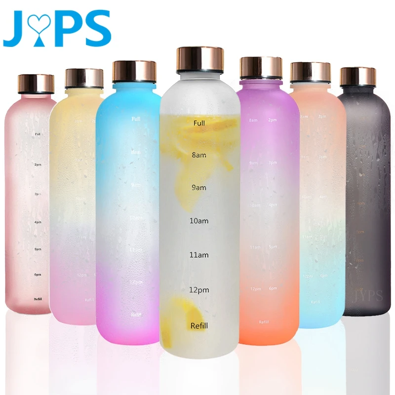 Бутылка для воды 1 л с маркером времени Мотивационные бутылки Фитнес Спортивная