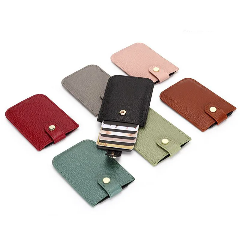 

New Unisex Anti-theft Credit Card Holder Man Luxury Pulled Design Card Holder for Women Card Holder Wallet Leather Card Cover