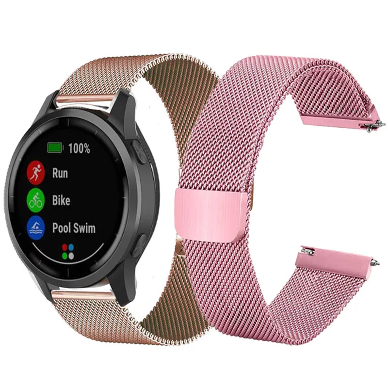 

Magnetic Stainless Steel Strap For Garmin Vivoactive 4/4s/3/3t Watch Band For Garmin Venu 2/SQ/2S Forerunner 745/645/158/55