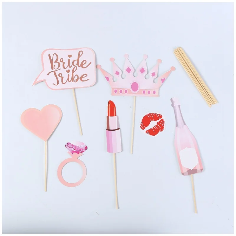 

Selfie Props Rose Gold Wedding Bride Photo Props Team Welcome Creative Funny Paper Mustache Party Valentine Day Game Accessories