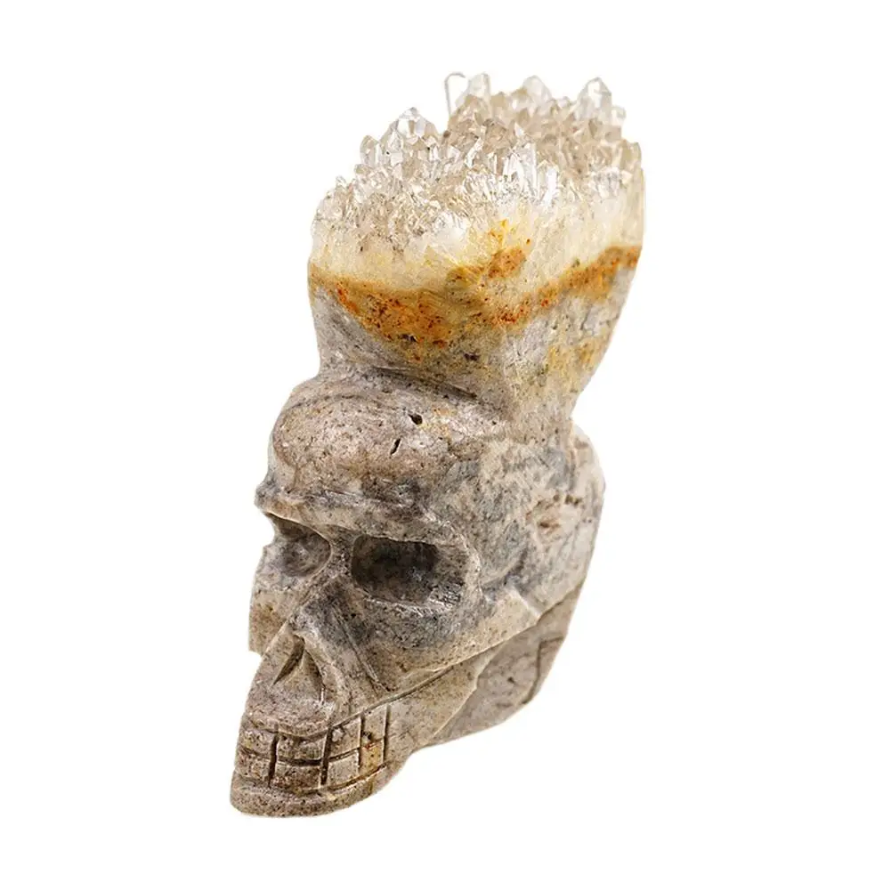 Натуральный НОВЫЙ Кристалл Резьба Череп Камень Прозрачный Кварц Рейки