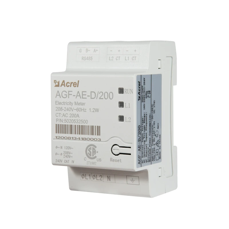 

Acrel New Energy Single Phase Power Meter Three Wire PV Inverter Energy Meter Reverse AGF-AE/D200 For Solar Monitoring System