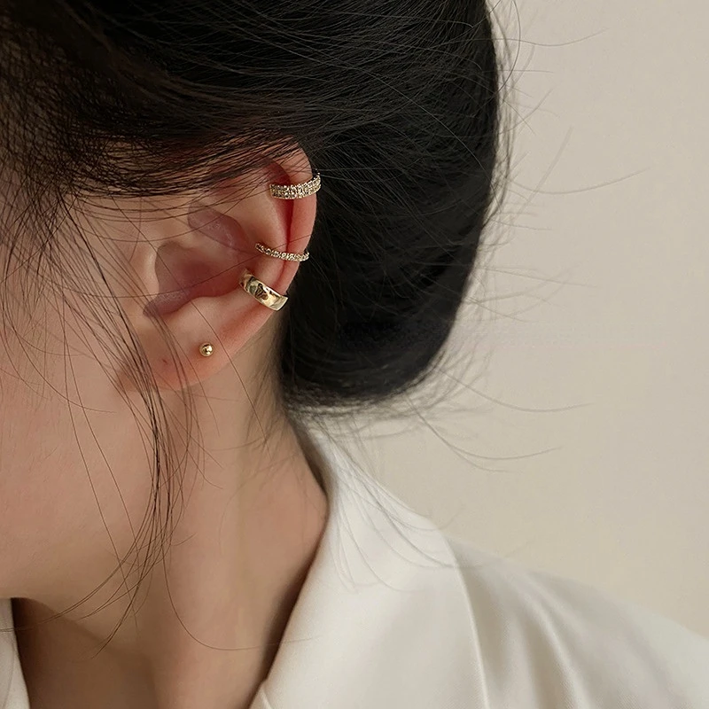 

Delicate Zircon Cute Clip Earrings for Women Female Buckle Ear Cuff No Piercings Fake Cartilage Ear New Fashion Jewelry