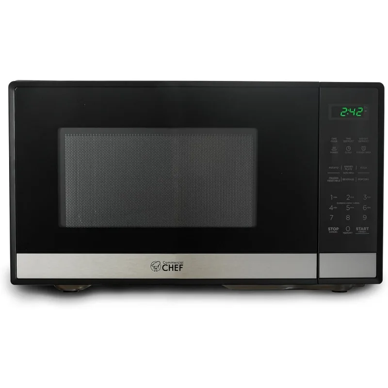 

0.9 Cubic Foot Microwave with 10 Power Levels, Small Microwave with Grip Handle, 900W Countertop Microwave with Digital Display