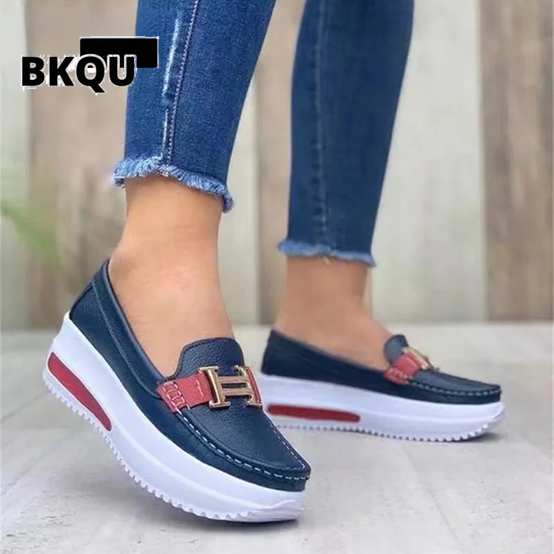 

2022 Spring New Platform Comfortable Women Sneakers Fashion Thick Bottem Casual Shoes Women Increase Vulcanize Shoes Plus Size
