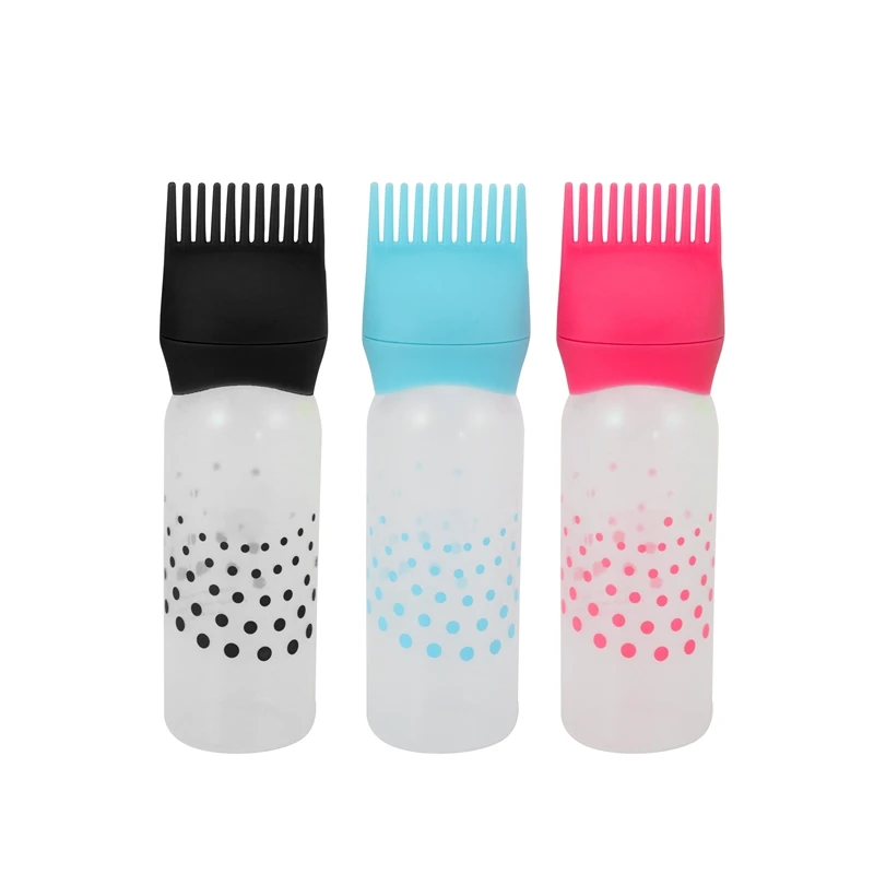 

3 Pcs Hot Hair Color Applicator Bottles,Root Comb Applicator Bottle, Hair Dye Bottle Applicator Brush Dispensing Salon Hair Colo