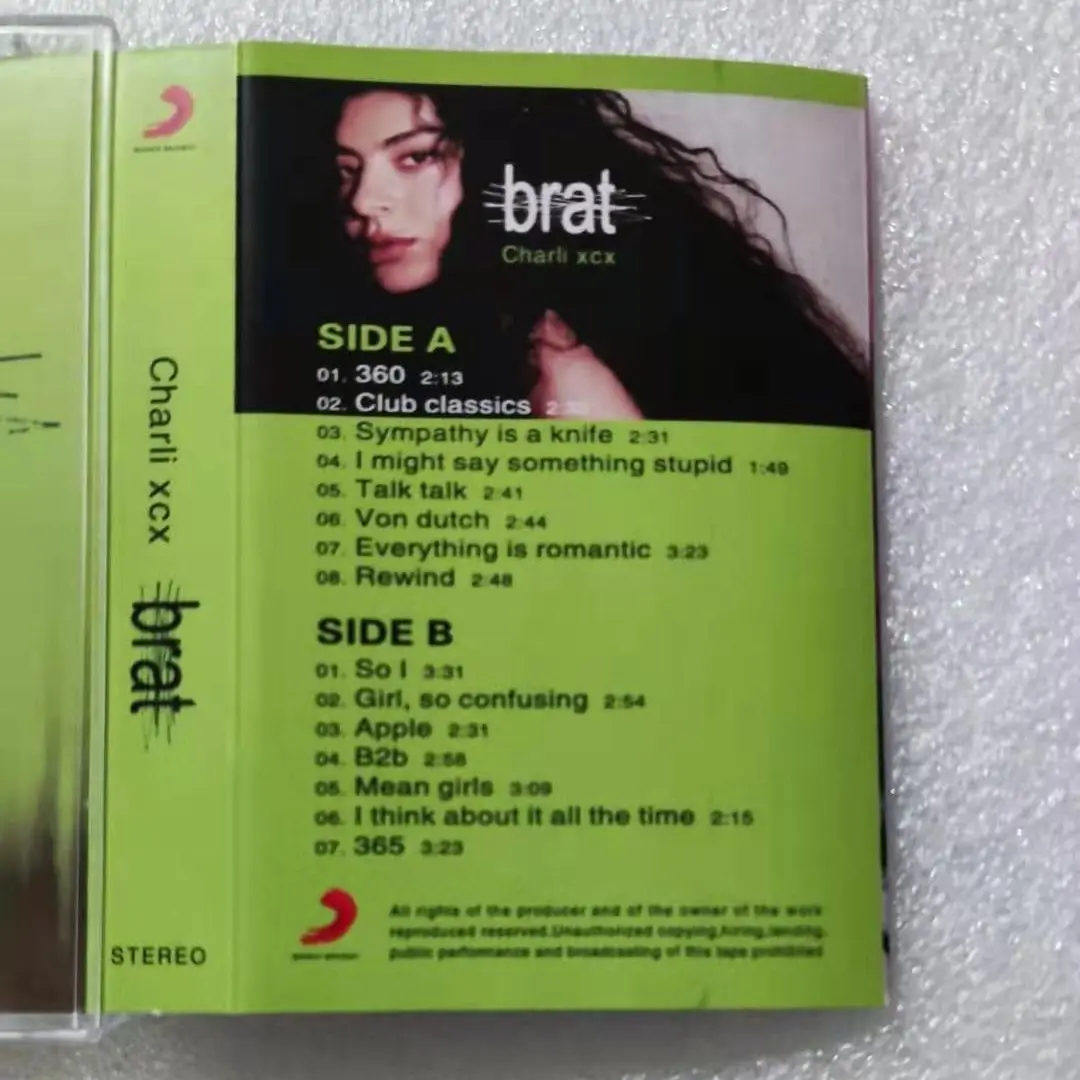 Музыкальная лента Hyperpop Charli XCX, альбом Brat, кассеты для перемотки, косплей, Walkman, автомобильный рекордер, звуковые коробки, вечерние музыкальные коллекции (art.: 3920ce90be680) - 3920ce90be680