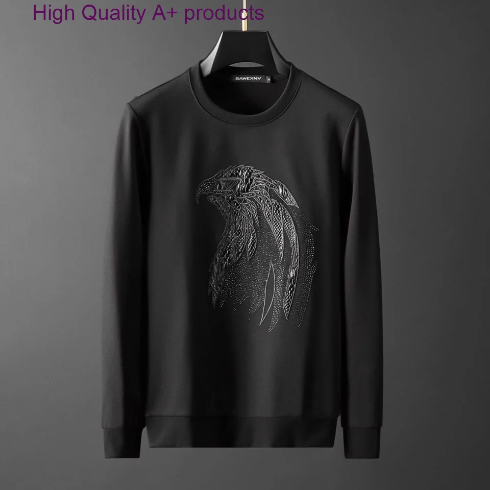 

European style high-end brand Eagle Head embroidered sweater men's autumn handsome casual sportswear luxury fashion Pullover