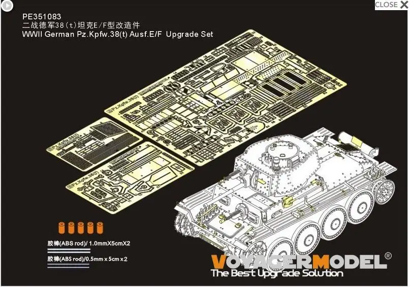 

Voyager PE351083 1/35 WWII German Pz.Kpfw.38(t) Ausf.E/F Upgrade Set For TAMIYA 35369 assemble