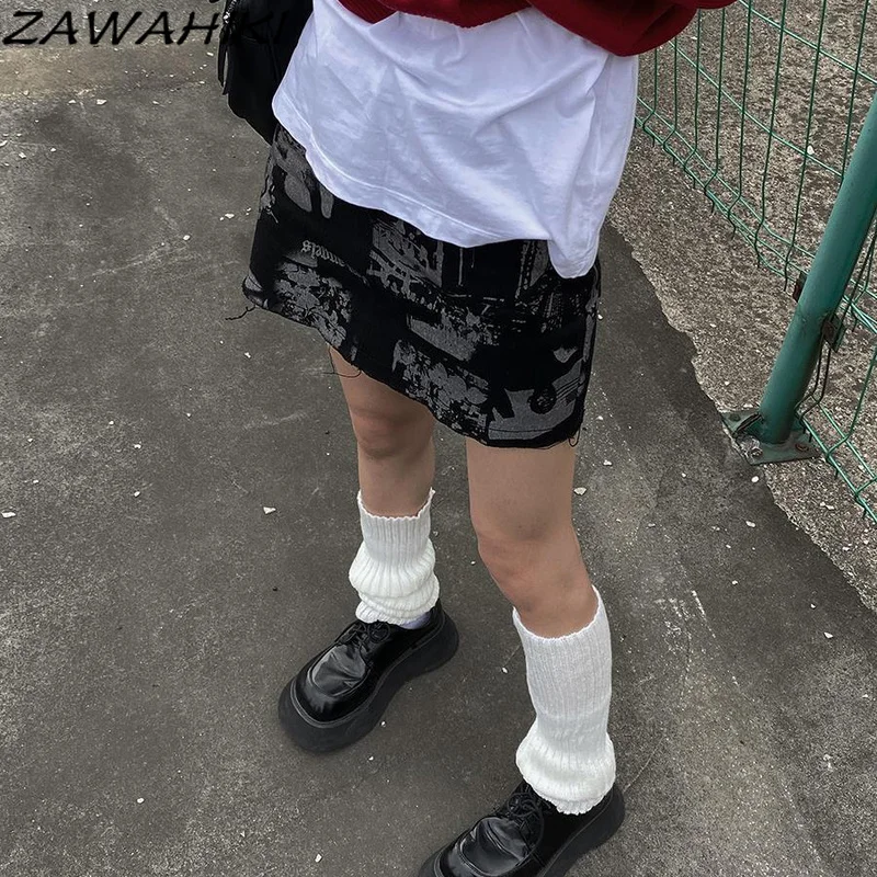 Юбка-мини в готическом стиле с завышенной талией Y2K |