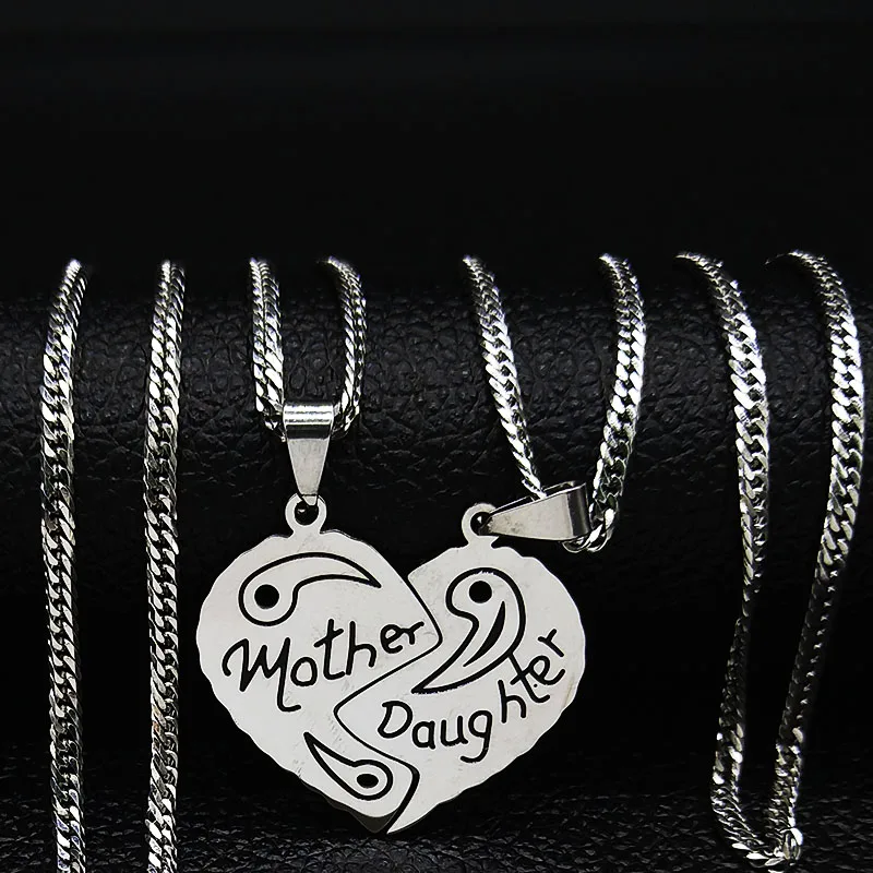 Ожерелье женское из нержавеющей стали с двумя сердечками, 2 шт.