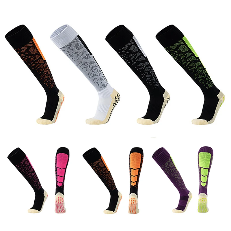 

Knee-high Adult Soccer Socks Quick Dry New Thick Towel Loop Bottom Dotted Rubber Thickened Non-Slip Breathable Mesh Sports Socks