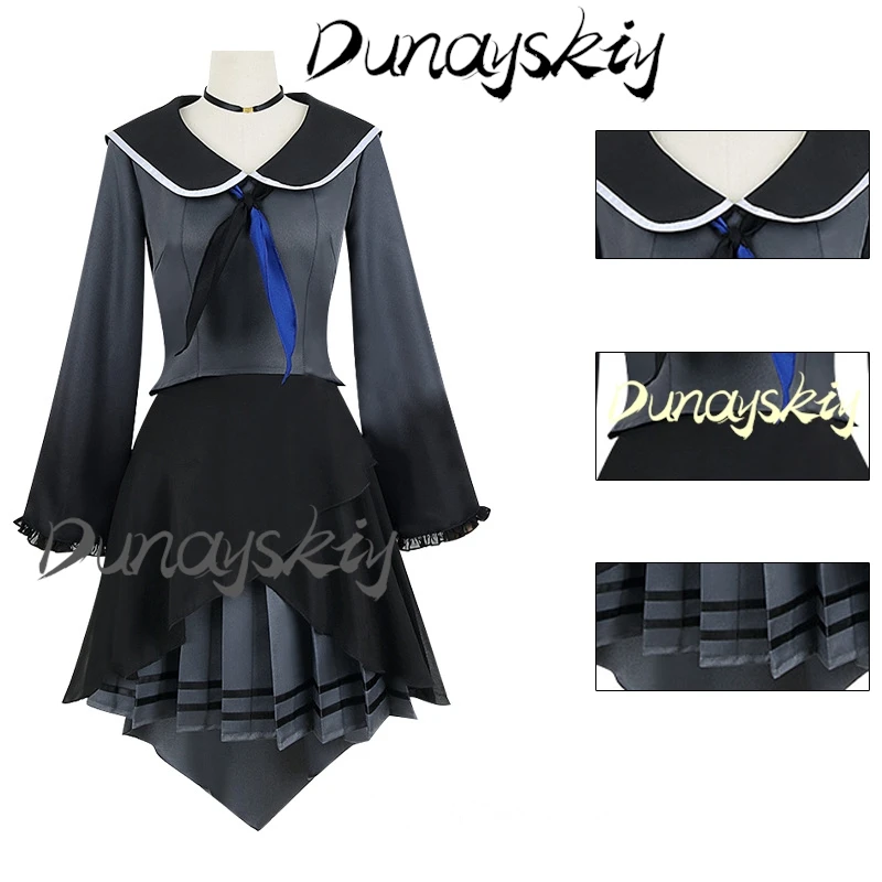 Asahina Mafuyu Косплей Костюм Парик Аниме Проект Sekai Красочный Сценический Топ Шарф