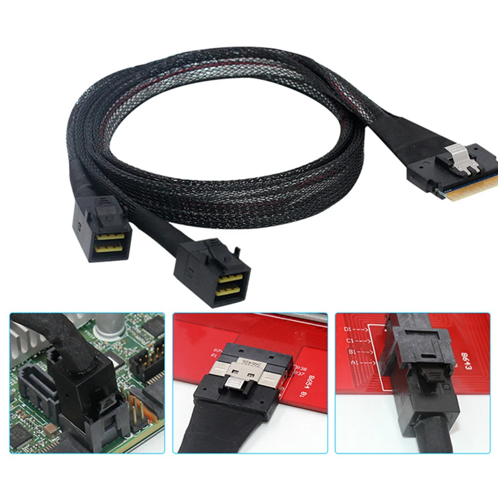 

0,8 M Mini SAS SFF-8654 76P to 2 SFF-8643 36 Pin Line 600 Мбит/с кабель для передачи данных для сервера переключатели для маршрутизаторов стеллажи для хранения