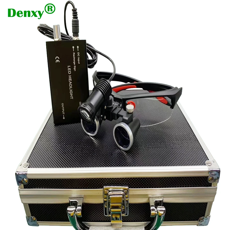 

Бинокулярная стоматологическая лупа Denxy с увеличением 2,5/раза, 1 шт., хирургическая лупа со светодиодсветильник подсветильник кой