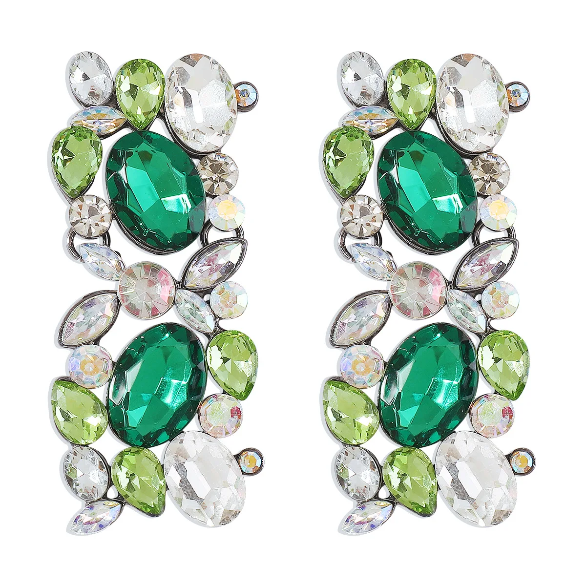 

Fashion Exaggerated Colorful Drop Stud Geometry Bohemia Full Diamond Personality Alloy Elegant Earrings Female Jewellery