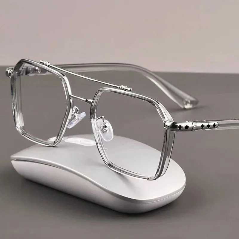 

Vintage Square Glasses Women Men Transparent Anti Blue Light Computer Eyewear Clear Lens Retro Metal Eyeglasses Frame Unisex