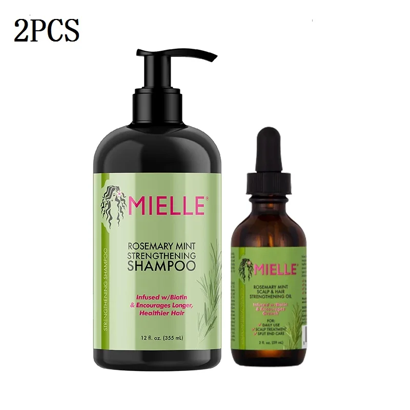 

2PCS Mielle Organics Rosemary Mint Enhanced Shampoo Oil Hair Growth Thicker Nourish Clean and Help Strengthen Fragile Hair 355ml