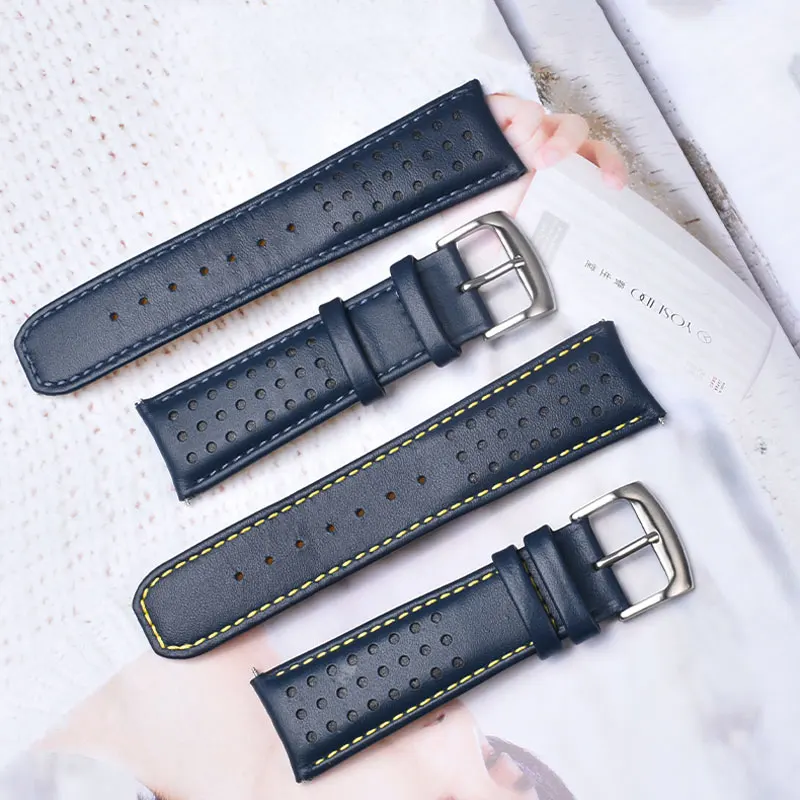 Ремешок из воловьей кожи с изогнутым концом для наручных часов CITIZEN Blue Angel ремешок