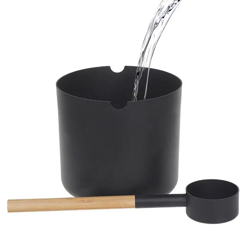 

Sauna Bucket Ladle Portable Bucket And Ladle Set Aluminium 7 Liter Sauna Bucket With Ladle Handmade Wooden For For Stress Relief