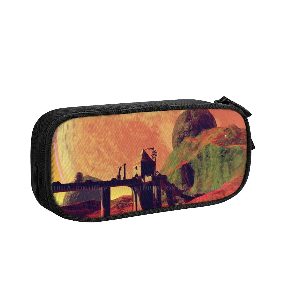 

Bridges And Mountains Pencase No Man's Sky Action Game Pencil Bag Teenage School Storage Supplies Large Capacity Double Zipper