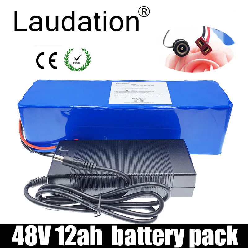 

Laudation 48v 12ah Electric Bike Battery 48V 12ah Battery Pack With 2A Charger Built-in 15 A BMS For 250W 500W Electric Bicycles