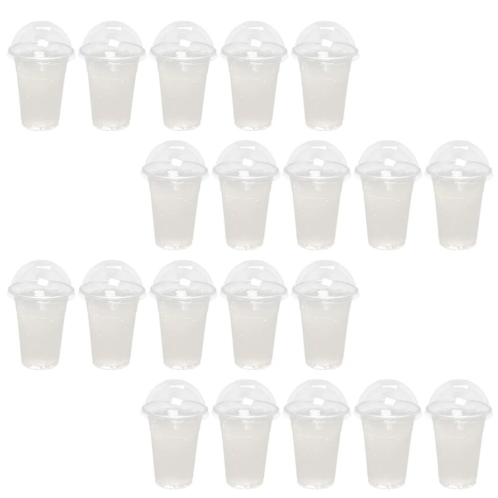 

30 Sets Drink Cup Travel Coffe Mug Beverage Cups Ice Cream Cups Dessert Cups Lids Drink Juice Cup Portable Ice- Cream Cups