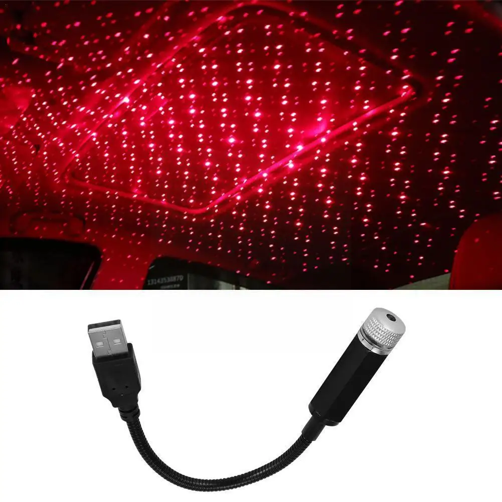 

Романтический светодиодный Ночной светильник на крышу автомобиля, проектор, атмосферная лампа, галактика, интерьер автомобиля, декоративная лампа с USB, регулируемый светильник D E0U8