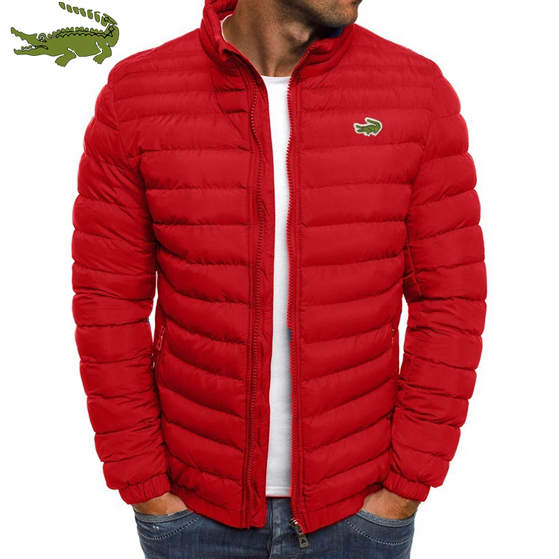 Autumn and Winter Men's Outdoor Warm Casual Jacket Light Weight Men's Cotton Jacket Ski Jacket Quilted Thickened Sports Jacket