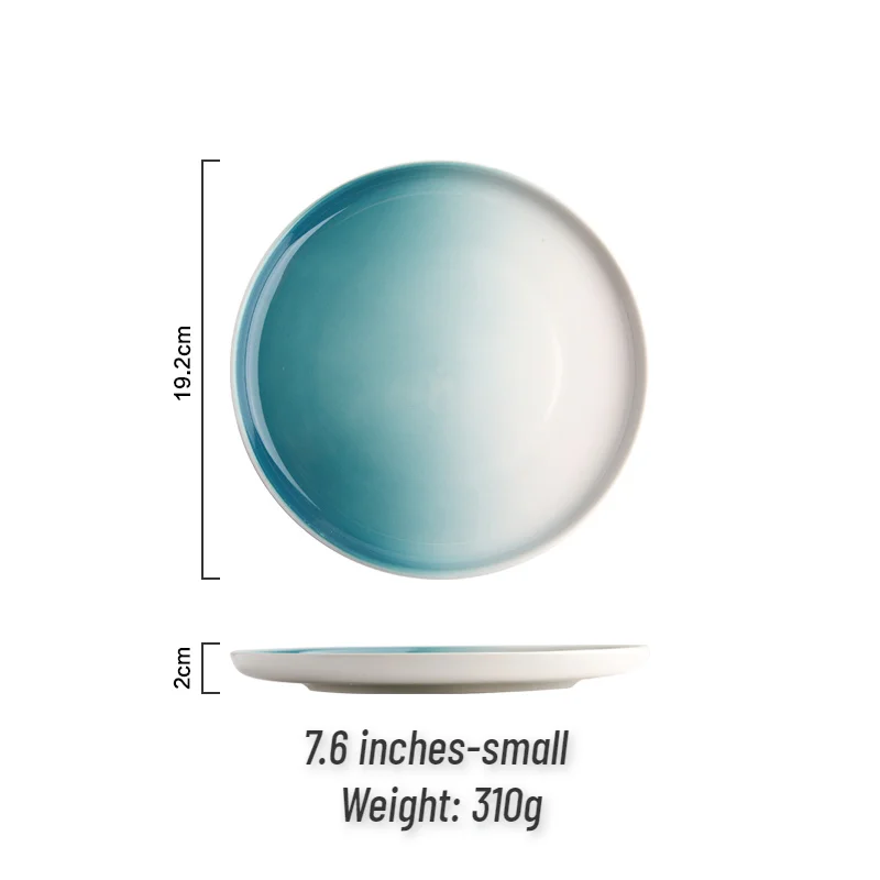 Керамические обеденные тарелки с градиентом в скандинавском стиле для стейков
