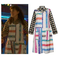 2022 stranger things eleven costume dress for kid shirt irregular pattern sleeveless one piece dress role 11 cosplay outfits