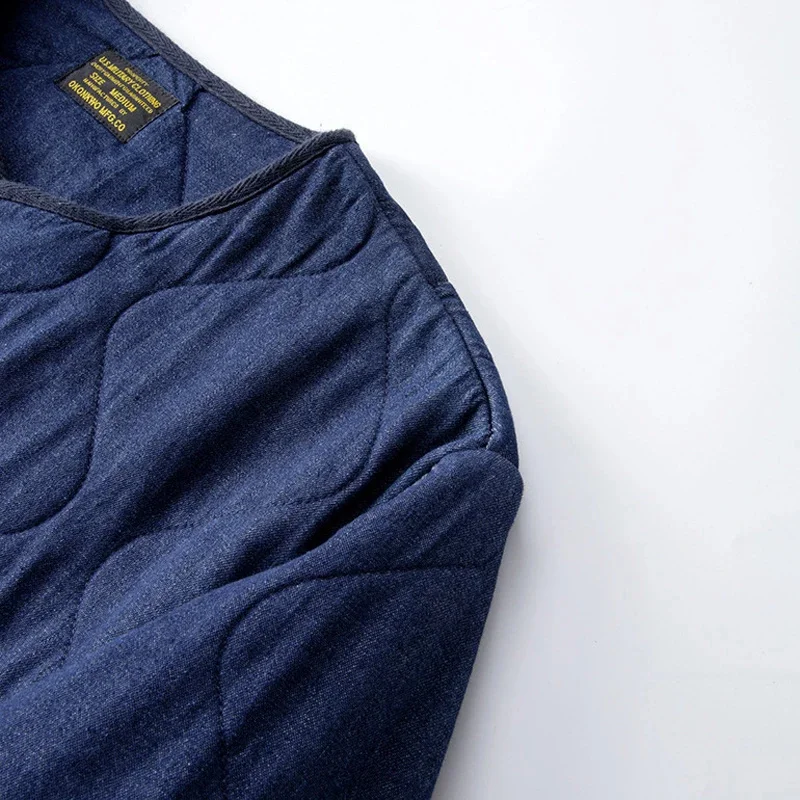 OKONKWO Мужские стеганые джинсовые куртки с несколькими карманами ами цвета хаки