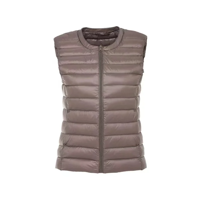 2023 New Ultra Light Down Vest Women Short Vest Windproof Lightweight Warm Waistcoat Female Sleeveless 90% White Duck Down Coat