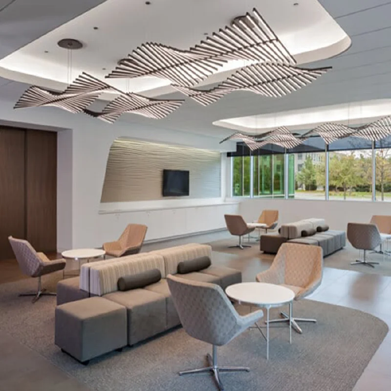 

Pendant Lights Nordic Modern Fishbone Shape Designer for Office Living Room Kitchen Chandelier Art Lampadario Lustre