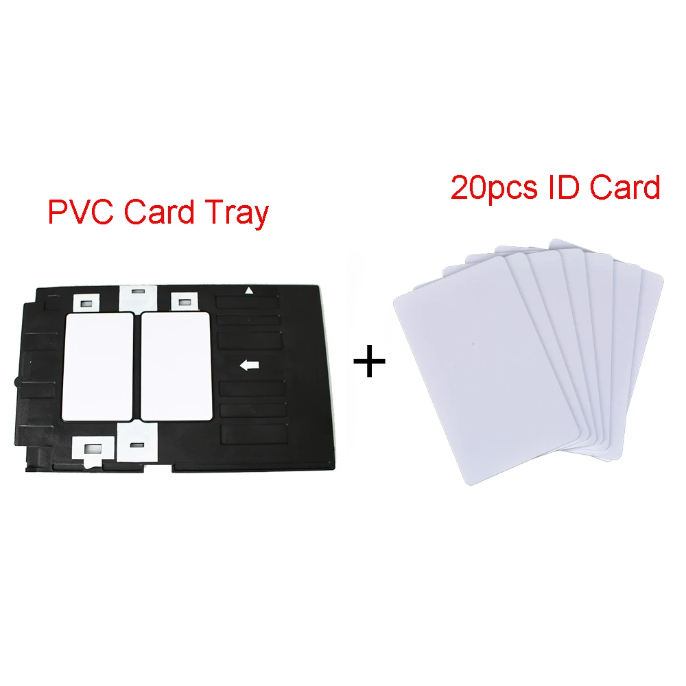 

20PCS ID Card + Bandeja de PVC Para Epson R260 R265 R270 R280 R290 R330 R390 R680 EP705 T50 T60 A50 P50 L800 L801 Impressora