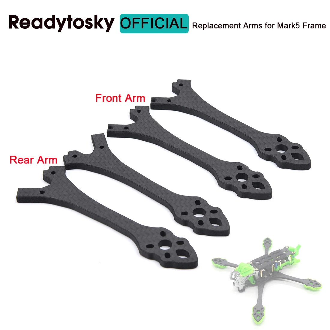 Новая запасная часть из углеродного волокна 5 мм рычаг для MARK5 Mark 5 5 дюймов FPV мини рамка Дрон Квадрокоптер