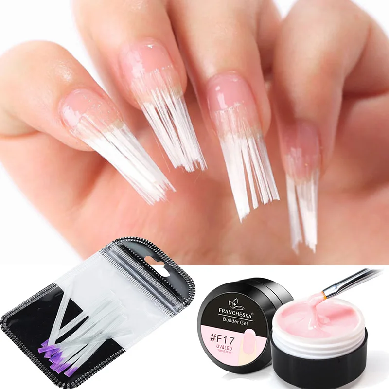 

15ml Nail Care Fiberglass Silk Nails Wrap Stickers For Gel Extension Nail Art Tools Crystal Clear Style Long Lasting Nail TSLM1