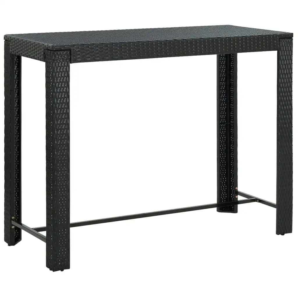 

Outdoor Patio Bar Table Garden Deck Outside Porch Furniture Set Balcon Black 55.3"x23.8"x43.5" Poly Rattan