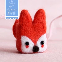 square animals toys fox needle felting fabirc non finished wool for beginners home decor handmade crafts high quality lion panda