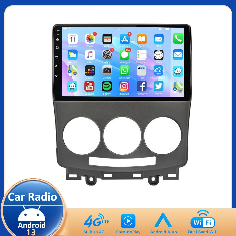 Android 13 Автомобильный радиоприемник для Mazda 5 2 CR 2005-2010 Мультимедийный радиоплеер с