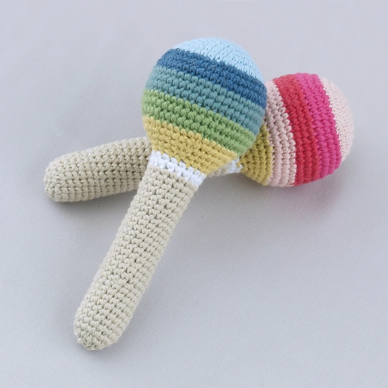 

Детские погремушки ручной работы Q1FE, вязаные крючком игрушки для малышей, подвесные игрушки для кровати для новорожденных, мягкие музыкаль...