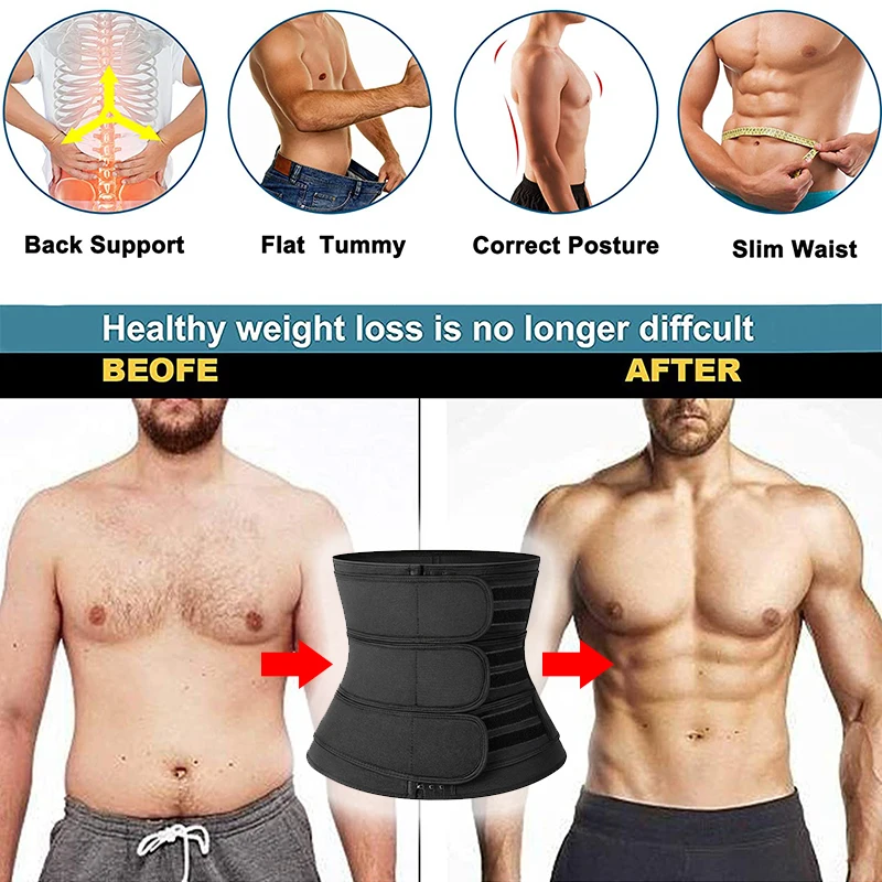 Hot Men Abdomen Reducer Sauna Body Shaper Fitness Sweat Trimmer Belt Waist Trainer Belly Slimming Shapewear Waist Trainer Corset