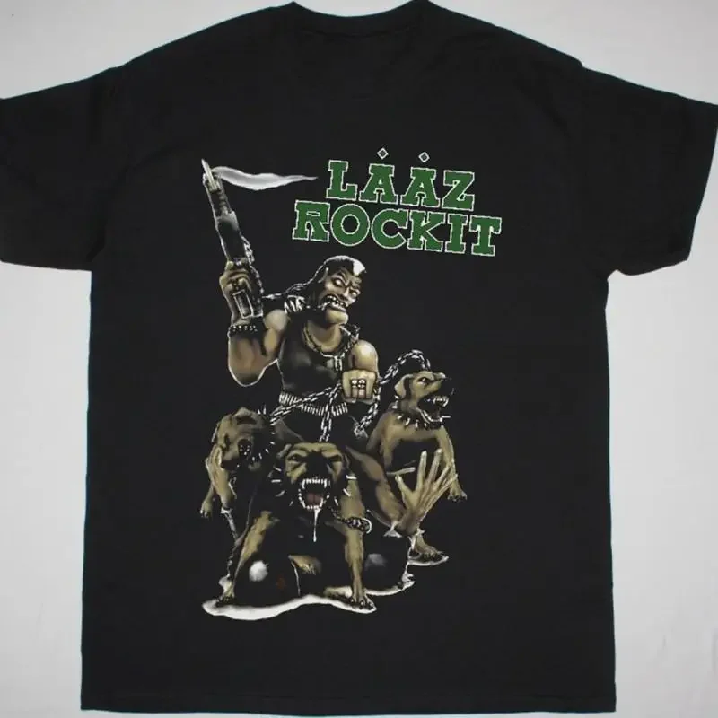 Фото Черная футболка VTG Laaz Rockit Band, все размеры S 5Xl 1U254 №1