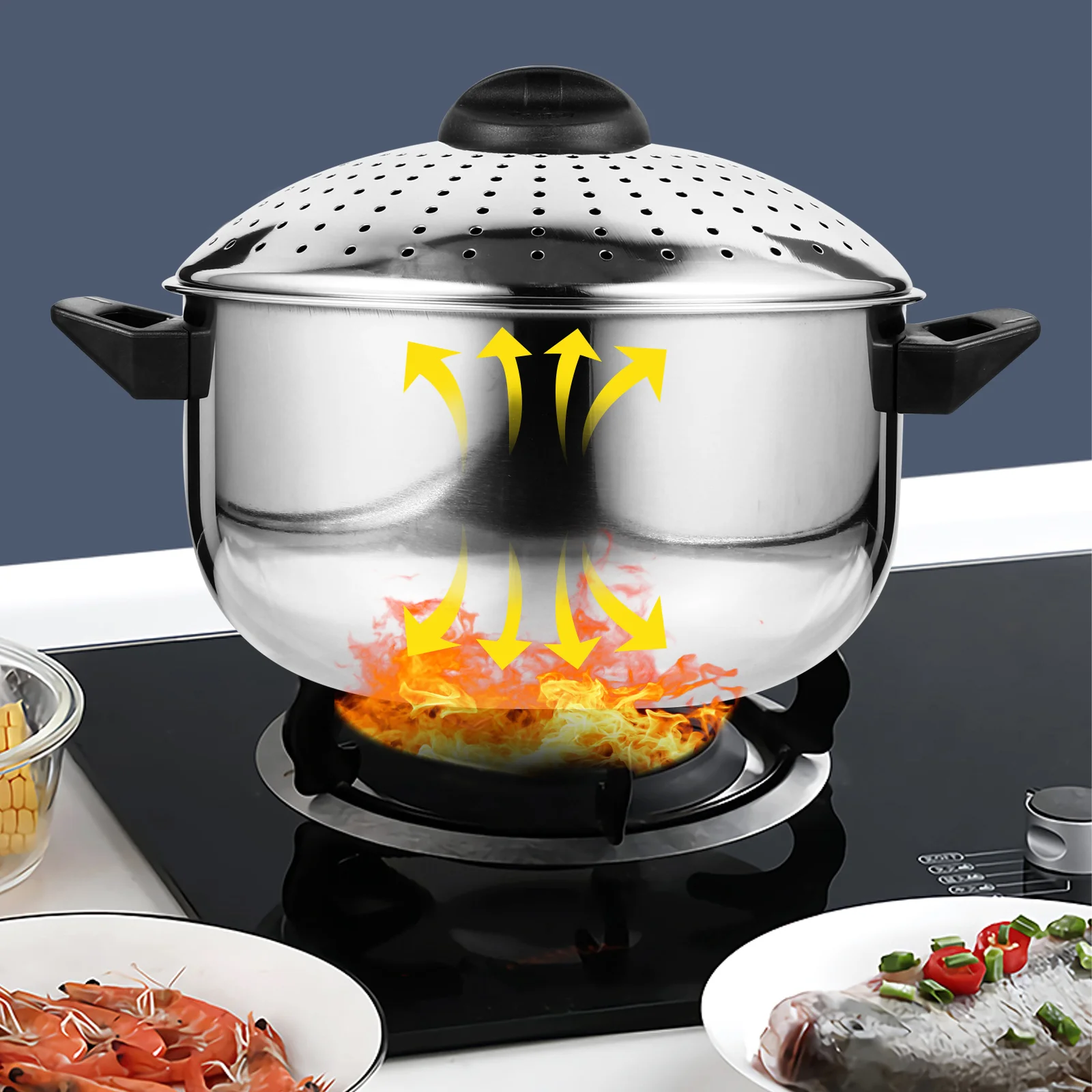

Pot Induction Pans Durable Soup Bowl Lid Noodles Cooking Stainless Steel Gas Stove Stockpot Boiler Sstockpot