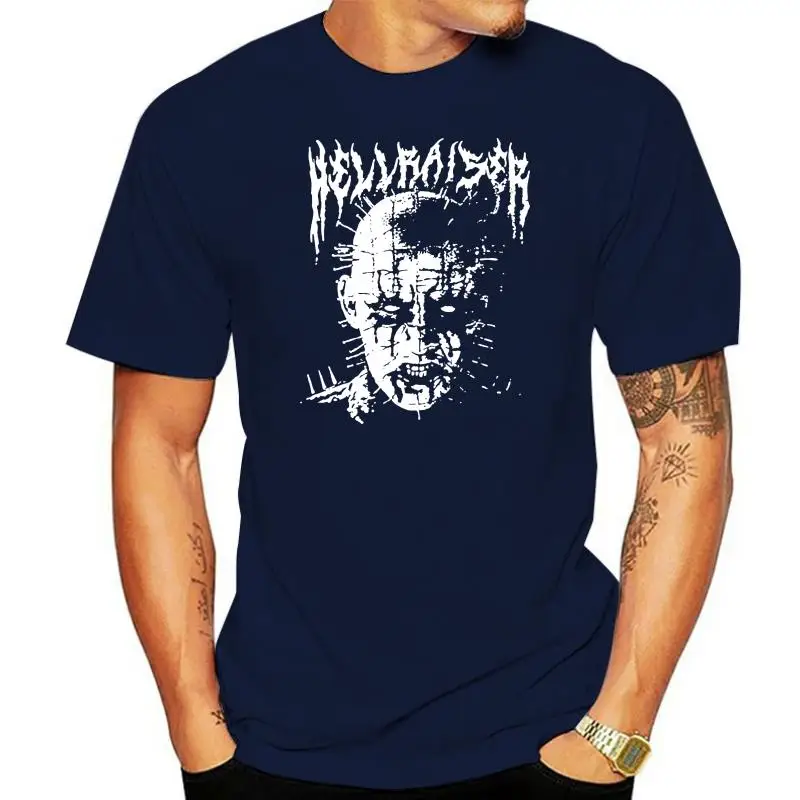 

T Shirts Black Metal Pinhead Hellraiser Puzzlebox Halloween Men Crew Neck Short Sleeve T Shirts On Sale MenTees Design Cotton