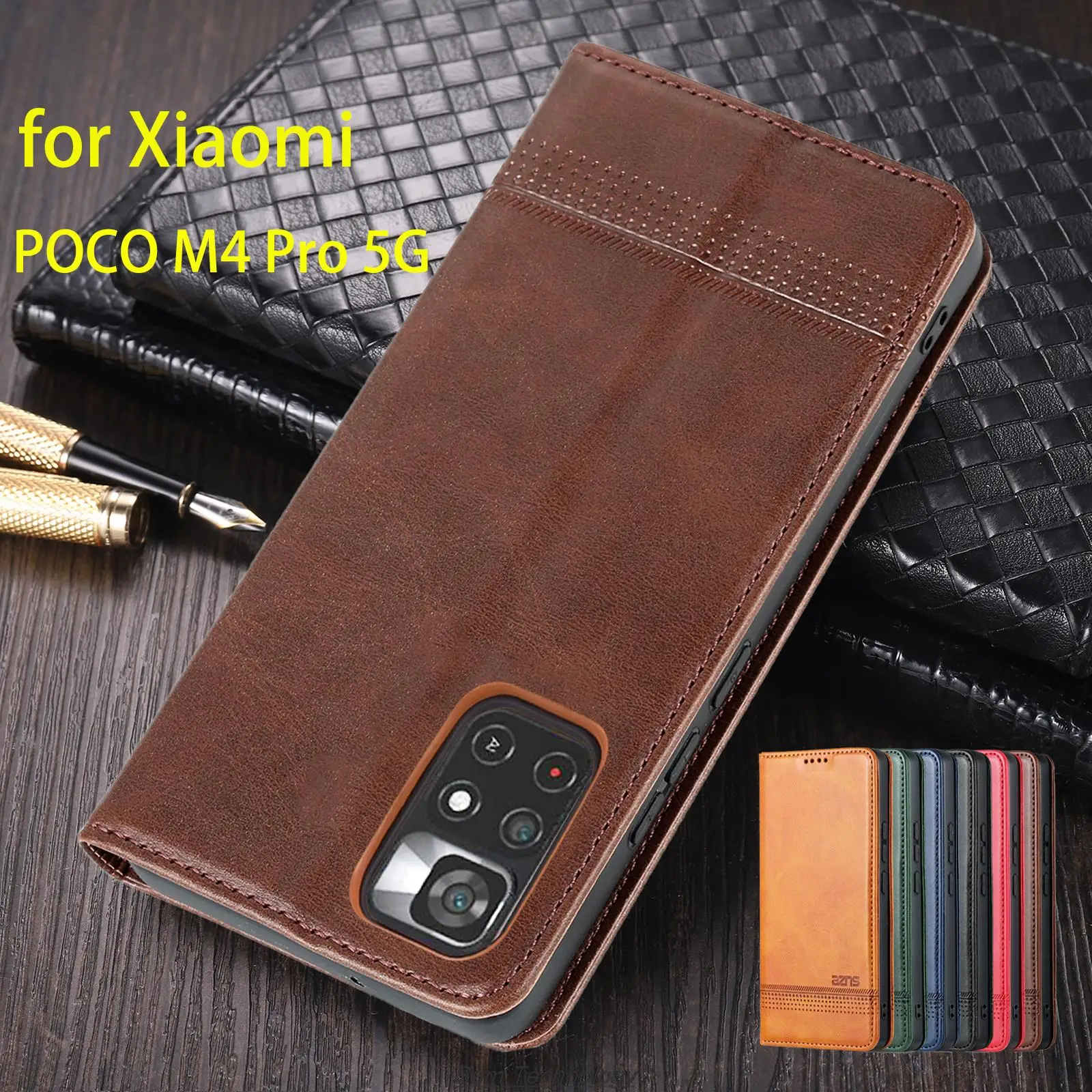 

Deluxe Magnetic Adsorption Leather Fitted Case for Xiaomi POCOPHONE POCO M4 Pro 5G 6.6" Flip Cover Protective Case Fundas Coque