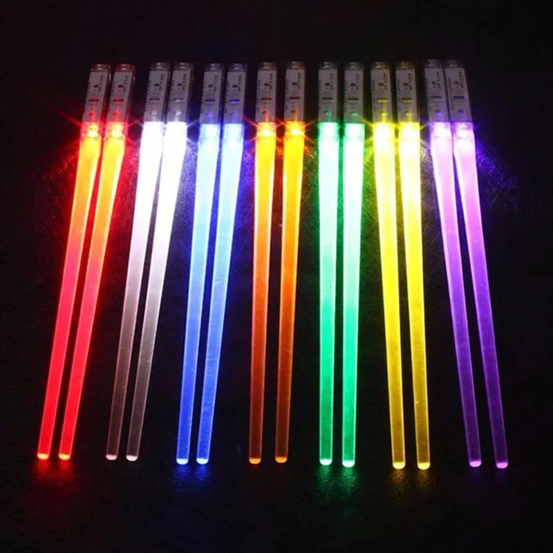 

1 Pair LED Luminous Chopsticks Light Up Durable Lightweight Portable BPA Free and Food Safe Kitchen Dinning Hall Party Tableware