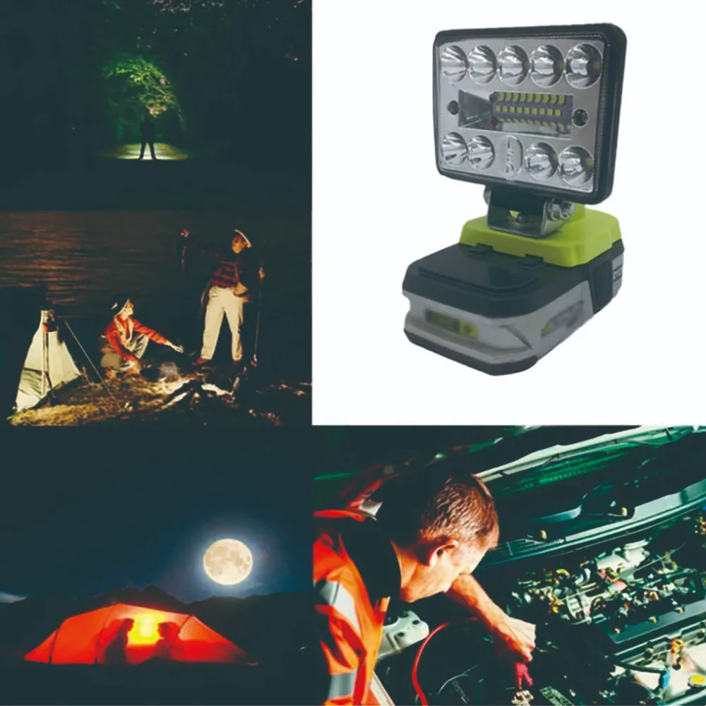 

1 шт. для Ryobi One + 18 в литий-ионный аккумулятор светодиодный рабочий свет Высокая производительность портативсветильник вспышка для помещени...