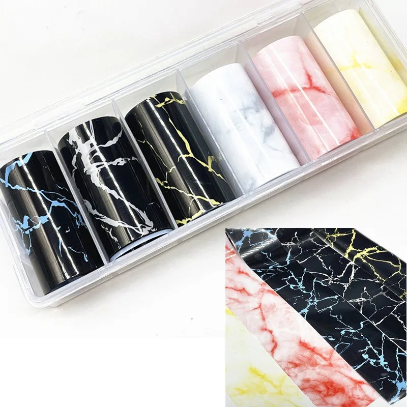6 rolls Chessboard Nail Foils for Transfer Paper Fire Flame Stickers Marbling Nails Wraps DIY Plaid Art Decorations |